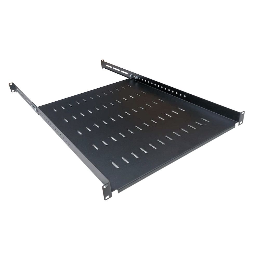 1U 19 inch Adjustable Rack Mount Shelf 550mm to 800mm