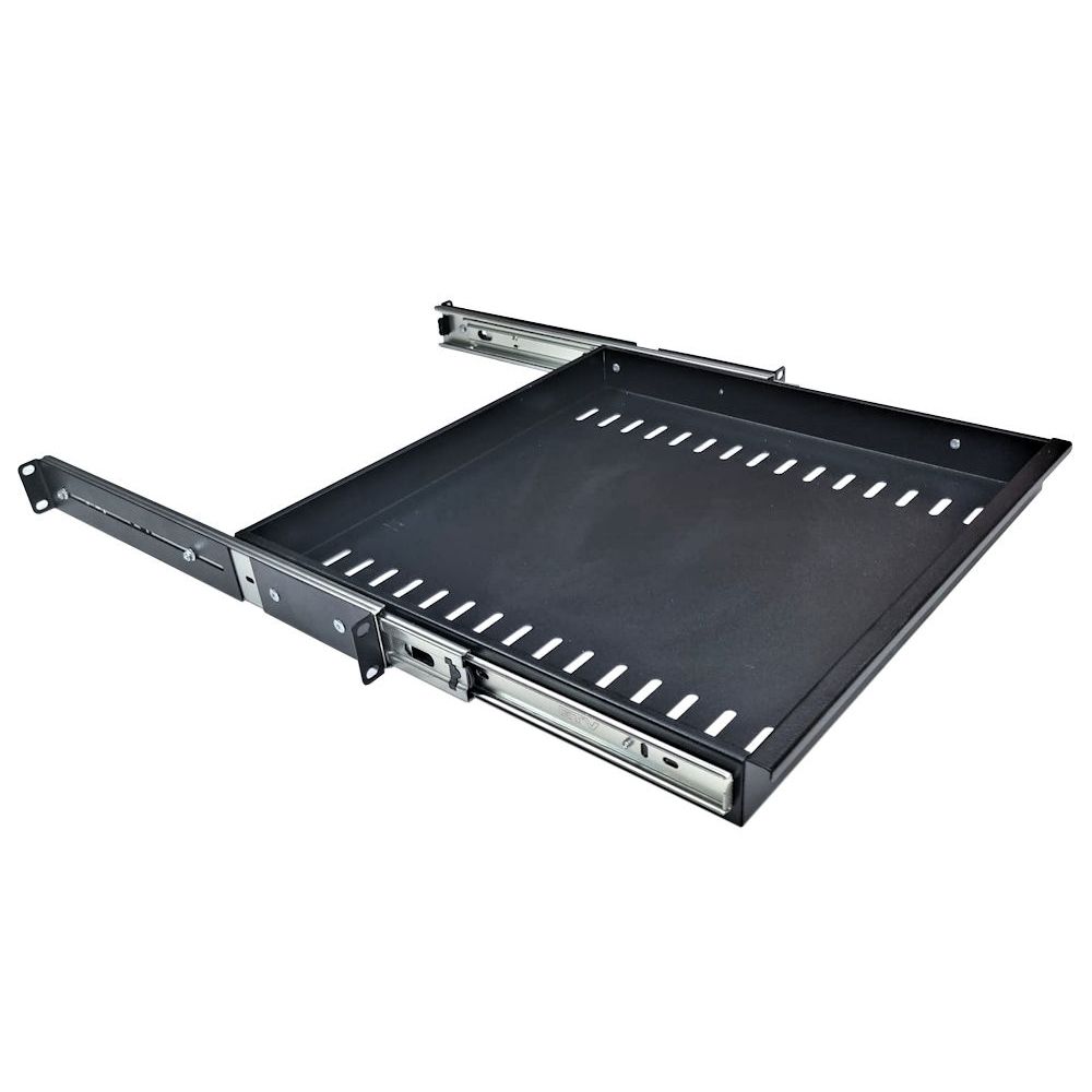 1U 19 inch Rack Mount Sliding Telescopic Shelf / Drawer 400mm Deep