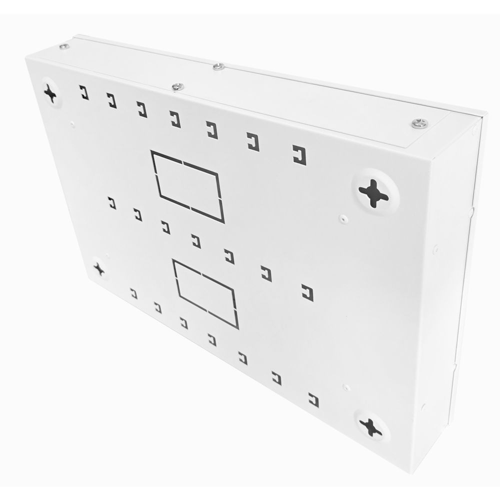 2x 22 Way Module Dins or 1u Wall Box-Universal Adjustable Enclosure-350 Style - White