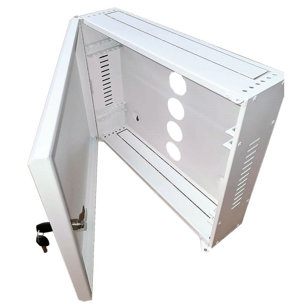 2U 19 Low Profile Vertical Wall Mount Network Cabinet 400 Style-White