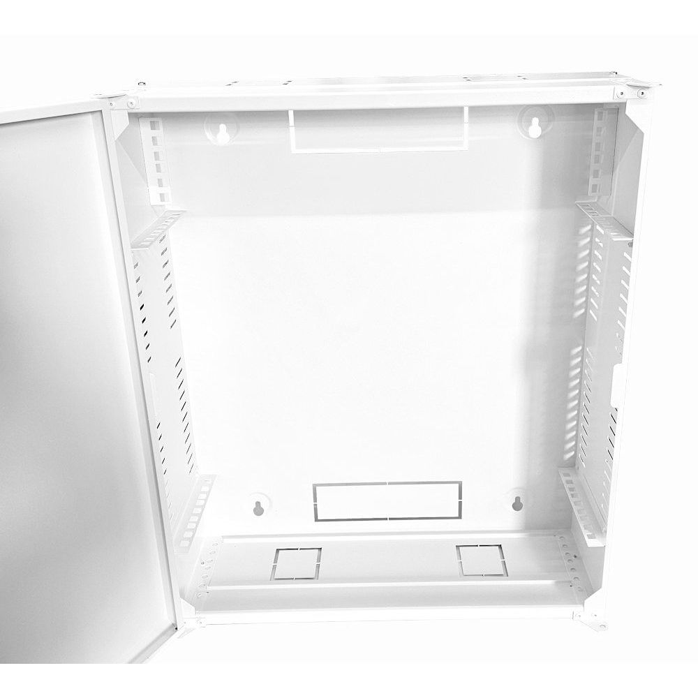 3U 19 Low Profile Vertical Wall Mount Network Cabinet 600 Style - White