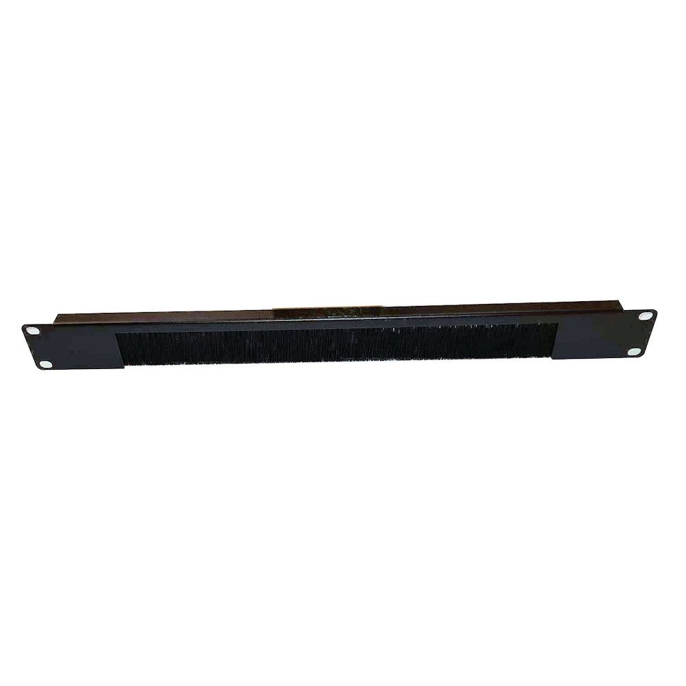 1U 19 inch Open Cable Tidy Brush Strip Panel Black