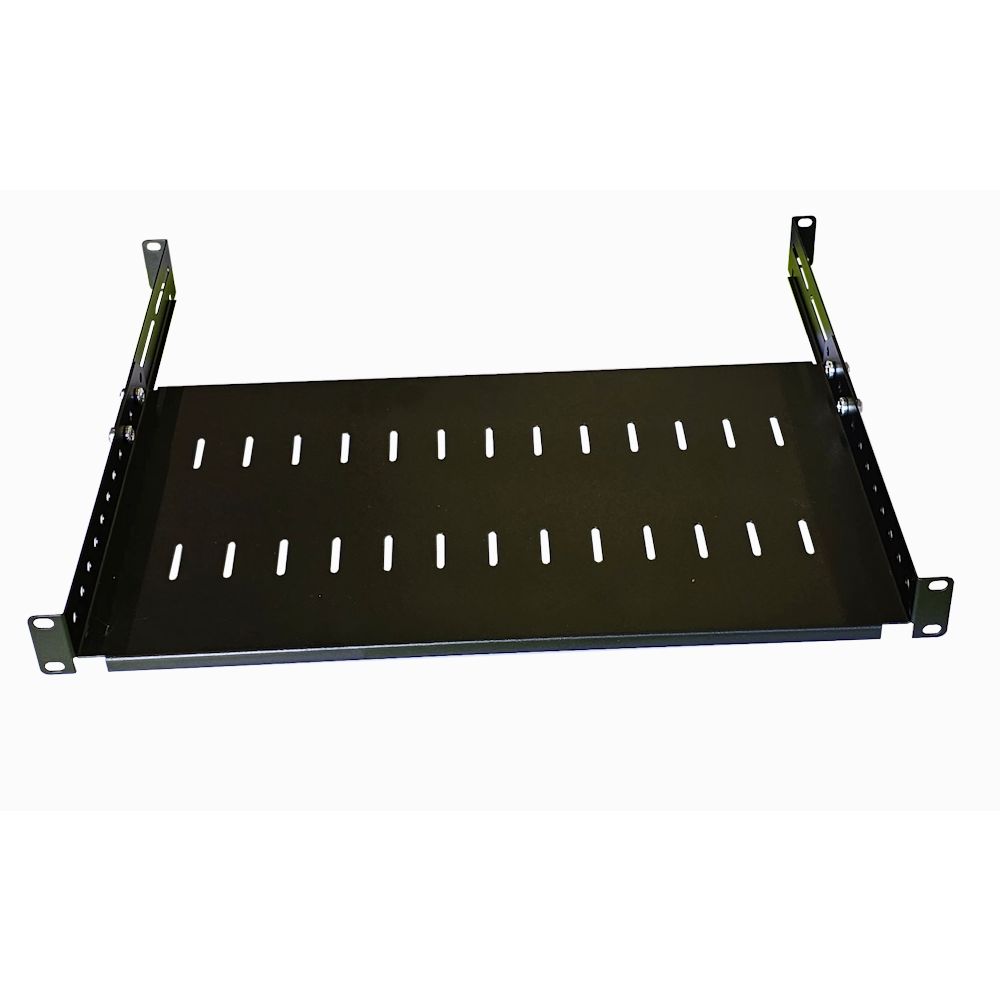 1U 19 inch Adjustable Rack Mount Shelf 250mm to 400mm