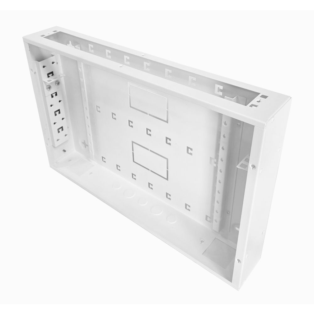 2x 22 Way Module Dins or 1u Wall Box-Universal Adjustable Enclosure-350 Style - White