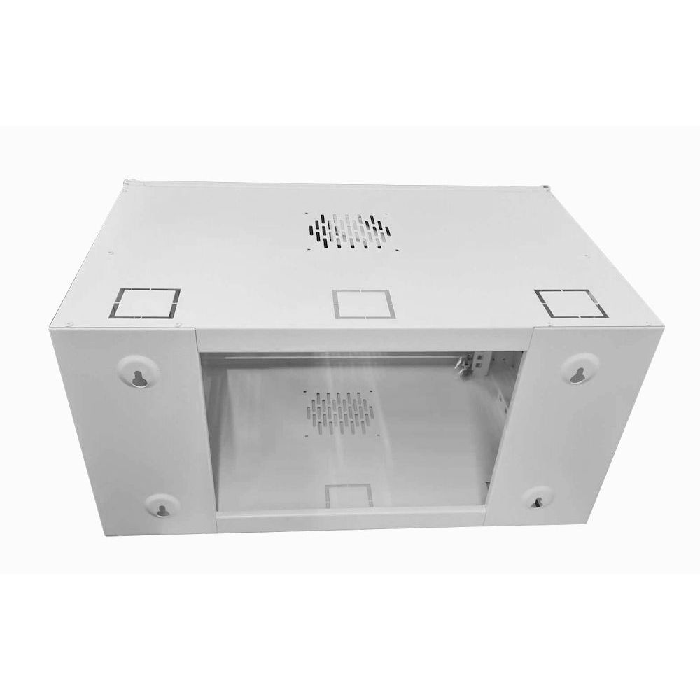 6U 19 Data Rack / Network Cabinet Fixed Front and Adjustable Rear 19 inch Rails 500mm Deep White