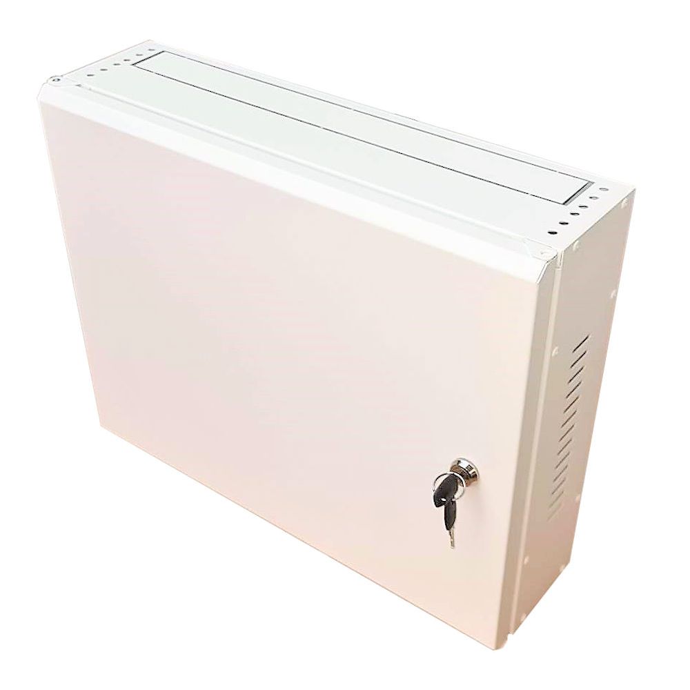 2U 19 Low Profile Vertical Wall Mount Network Cabinet 400 Style-White