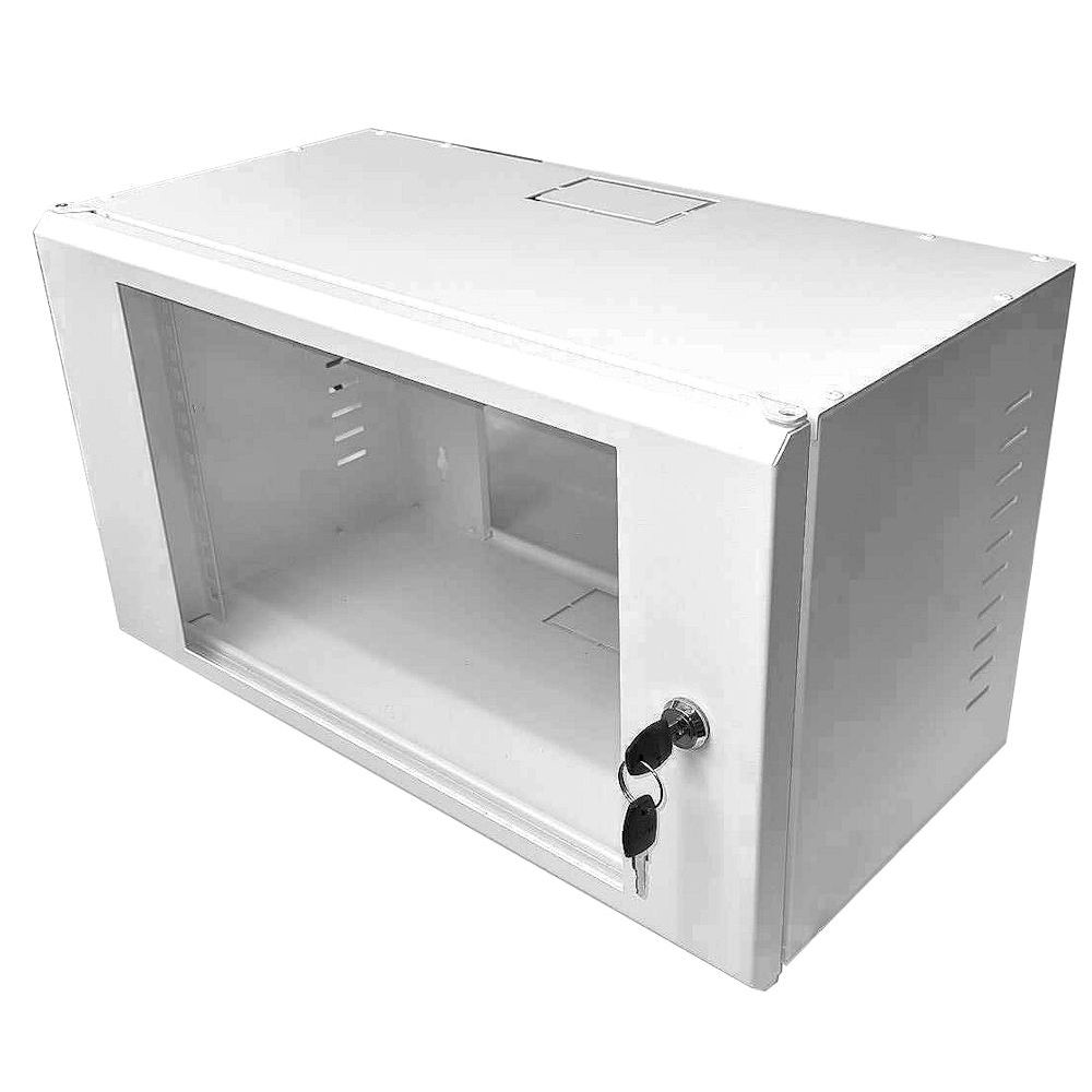 6U 19 inch Data Cabinet Rack / Patching Network Cabinet 270mm Deep White