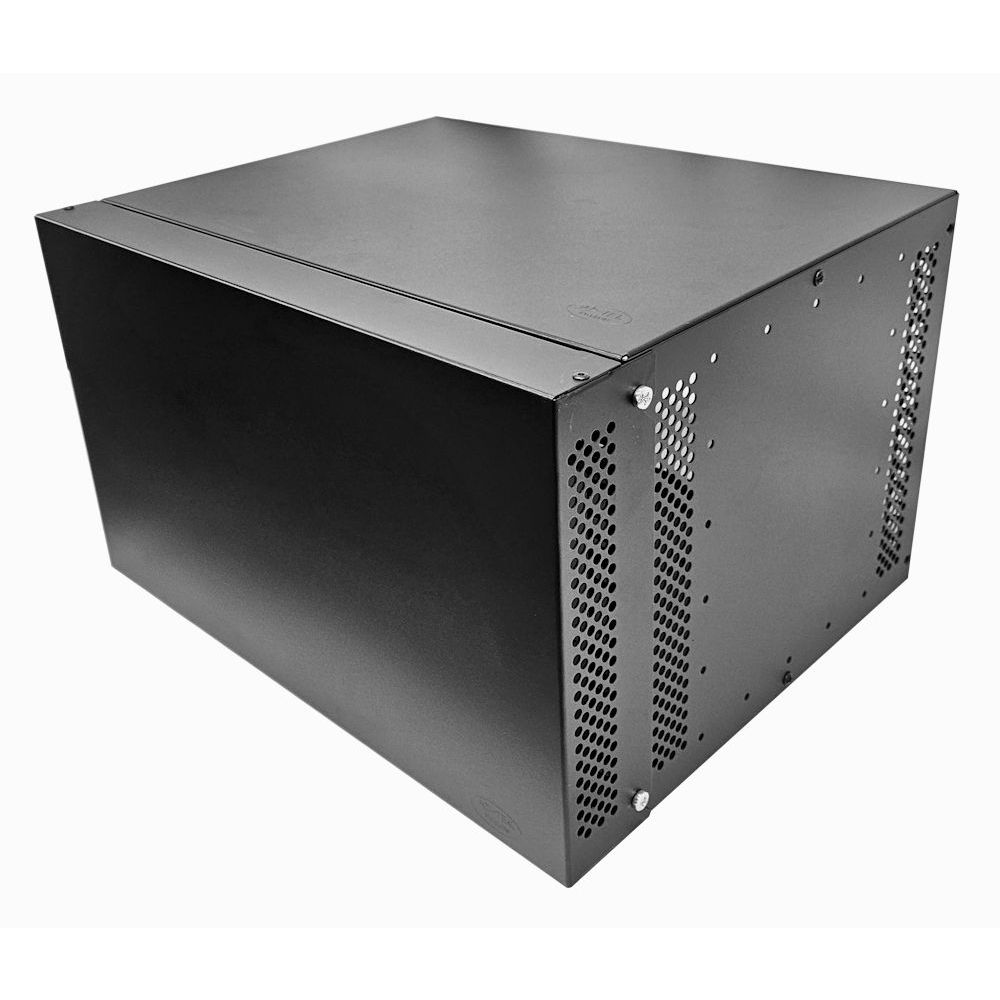 6u Desktop/Wall Mount - Front/Top Cover - Flat Pack Cabinet-Black