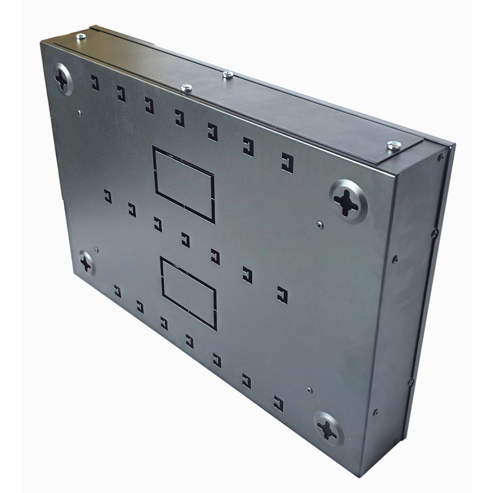 Universal Adjustable Enclosure - 2x 22 Way Module Dins / 1u Wall Box-350 Style - Black