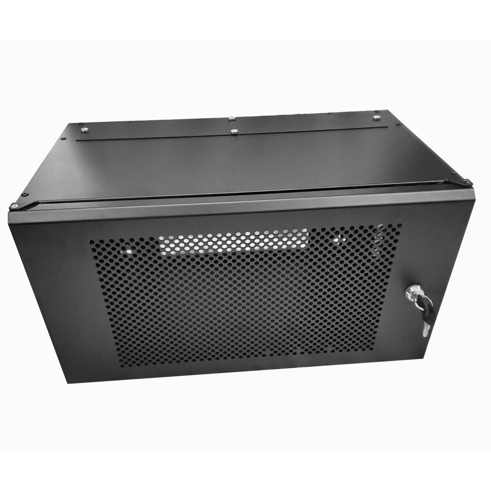 6U 19 inch Perforated Adjustable Data Cabinet Rack / Patching Network Cabinet 300mm Deep Black