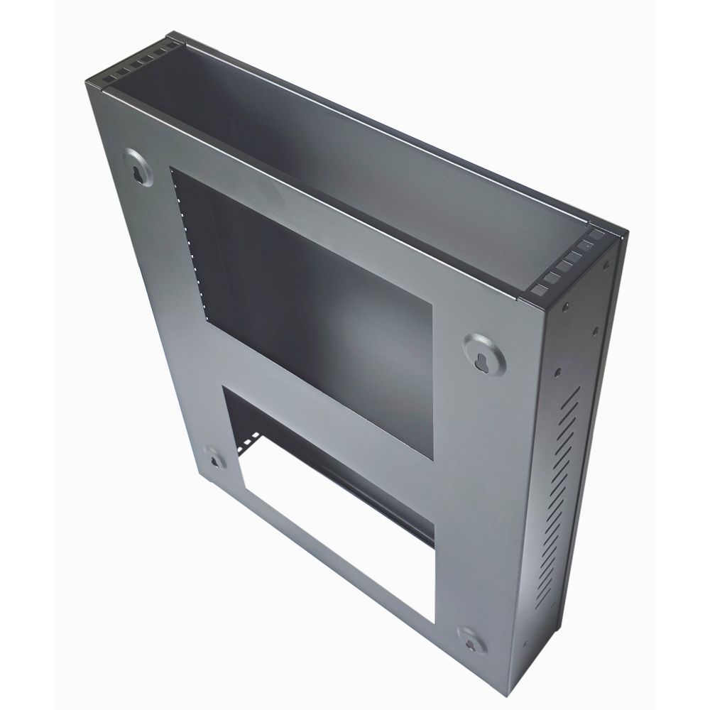 2U 19 inch Slimline Vertical Mount Network Wall Mount Cabinet 600 Deep - Black
