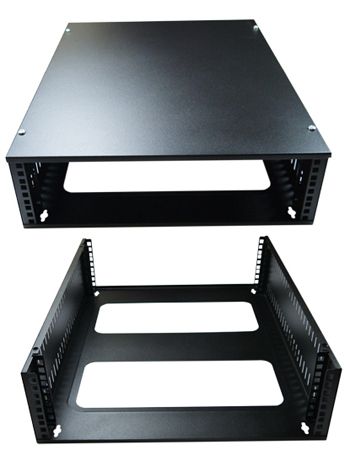 3U Slimline Vertical Network Wall Mount Cabinet 600 style Black