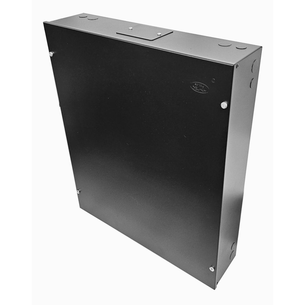 DIN Rail Metal Enclosure / Wall Cabinet-600 Style (3x 22 Module Dins)-Black