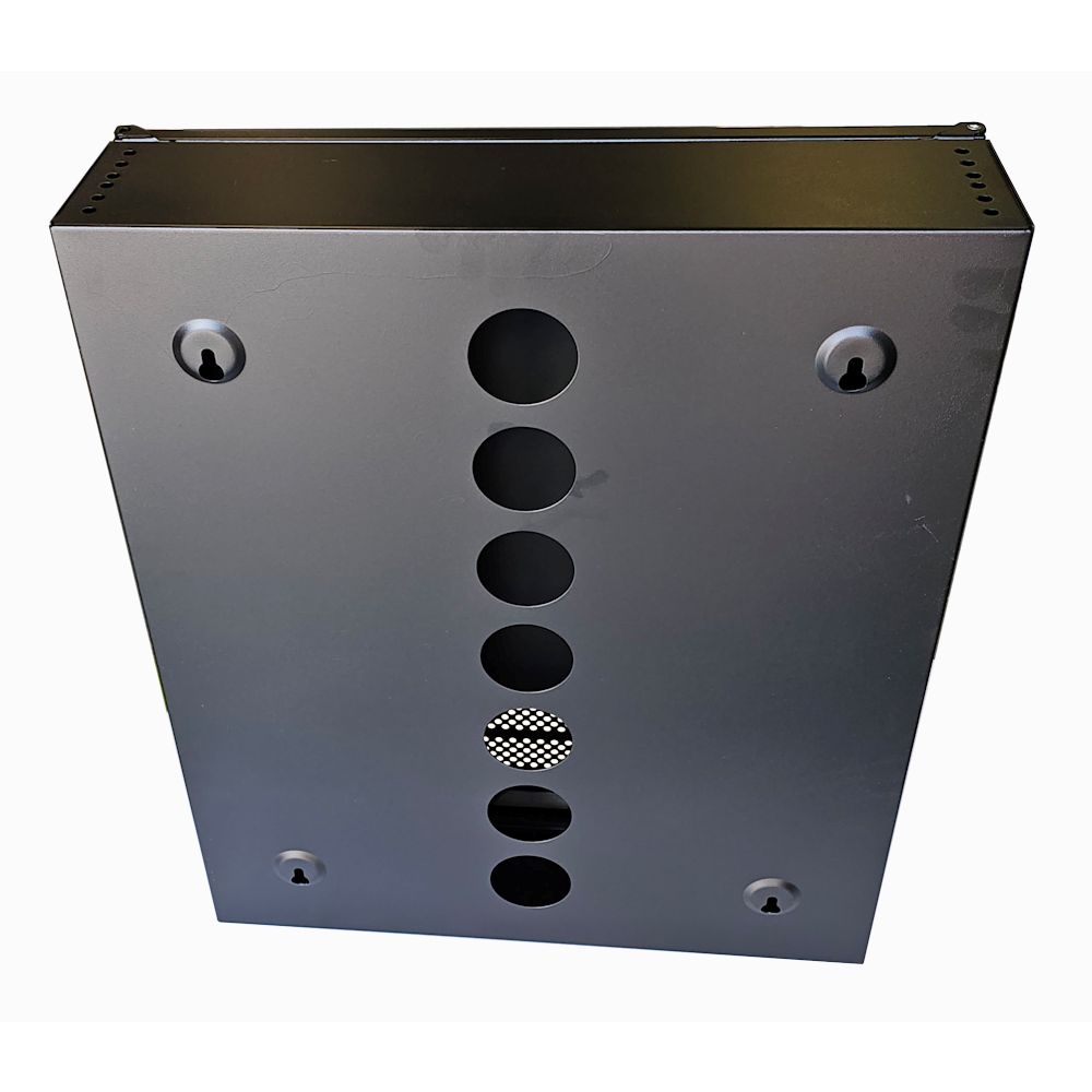 2u  19" Low Profile - Horizontal / Vertical Mount Wall Cabinet-Perf-600-Tex Black