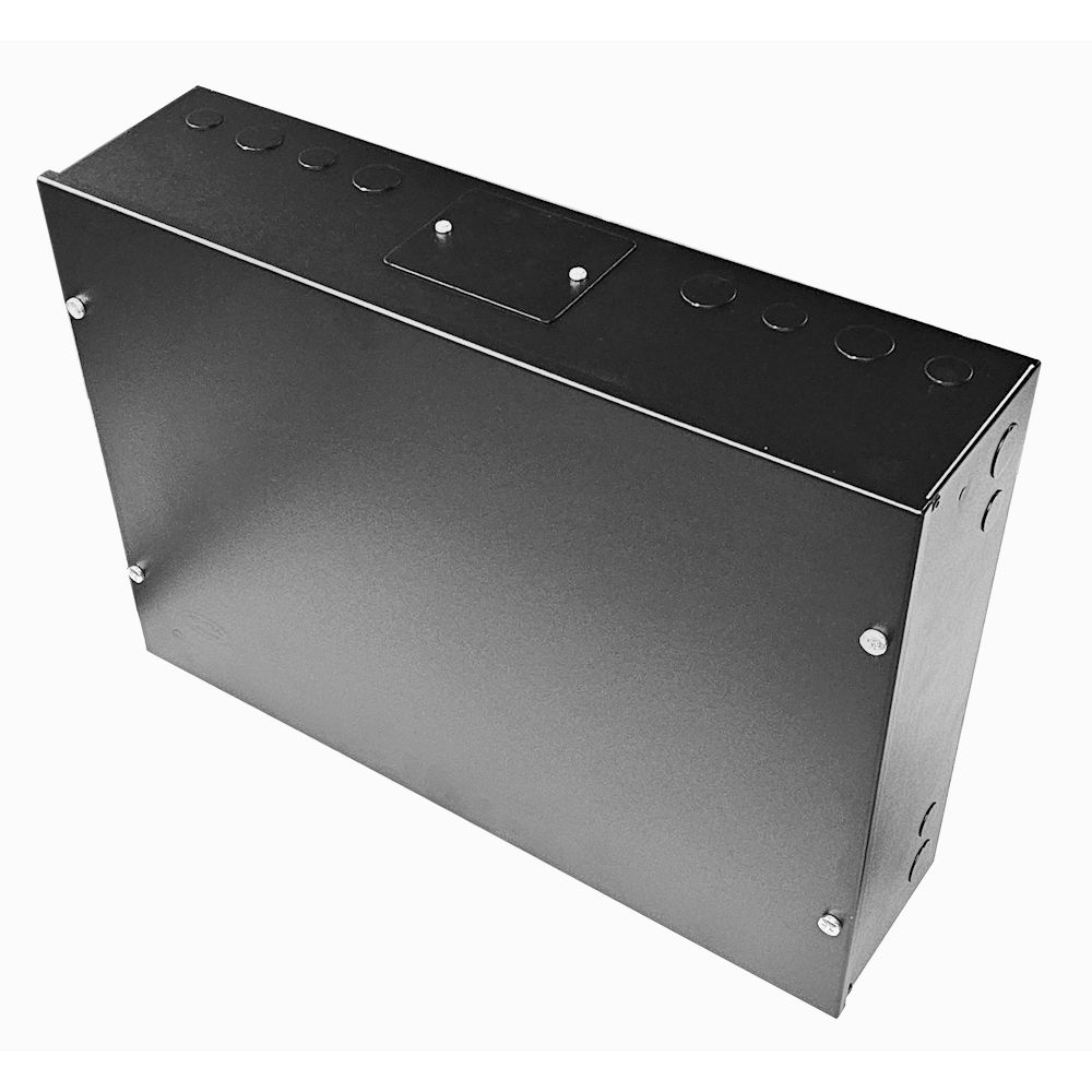 DIN Rail Metal Enclosure / Wall Cabinet-600 Style (3x 22 Module Dins)-Black