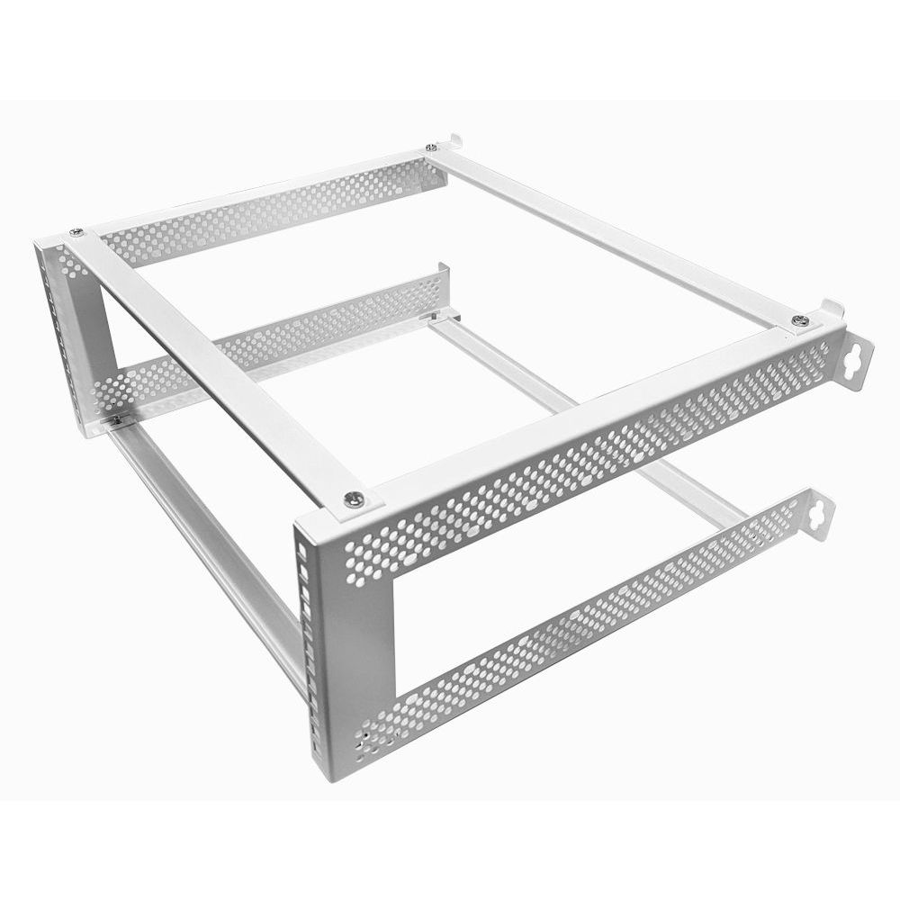 4u Open Frame Wall Rack - 450mm Deep- 2 Post - White