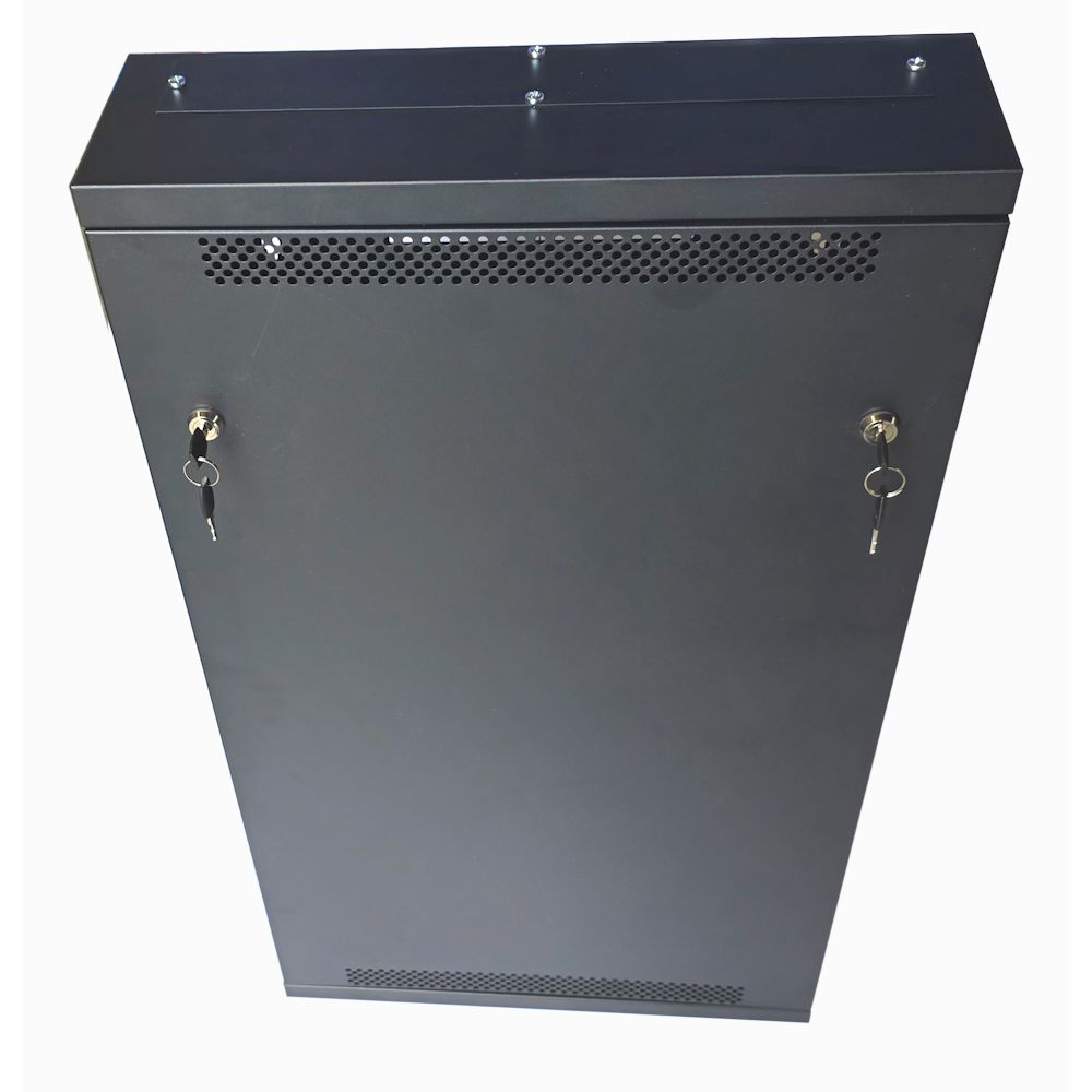 2u 19 inch Adjustable Vertical Mount / 3x 22 Way Module Dins Universal Wall Mount Enclosure-Wall Box-Cabinet - 1000 Style - Black