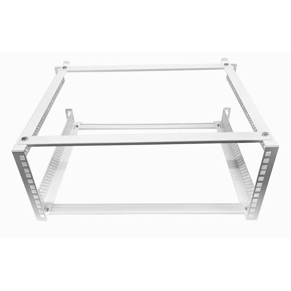 4u Open Frame Wall Rack - 450mm Deep- 2 Post - White