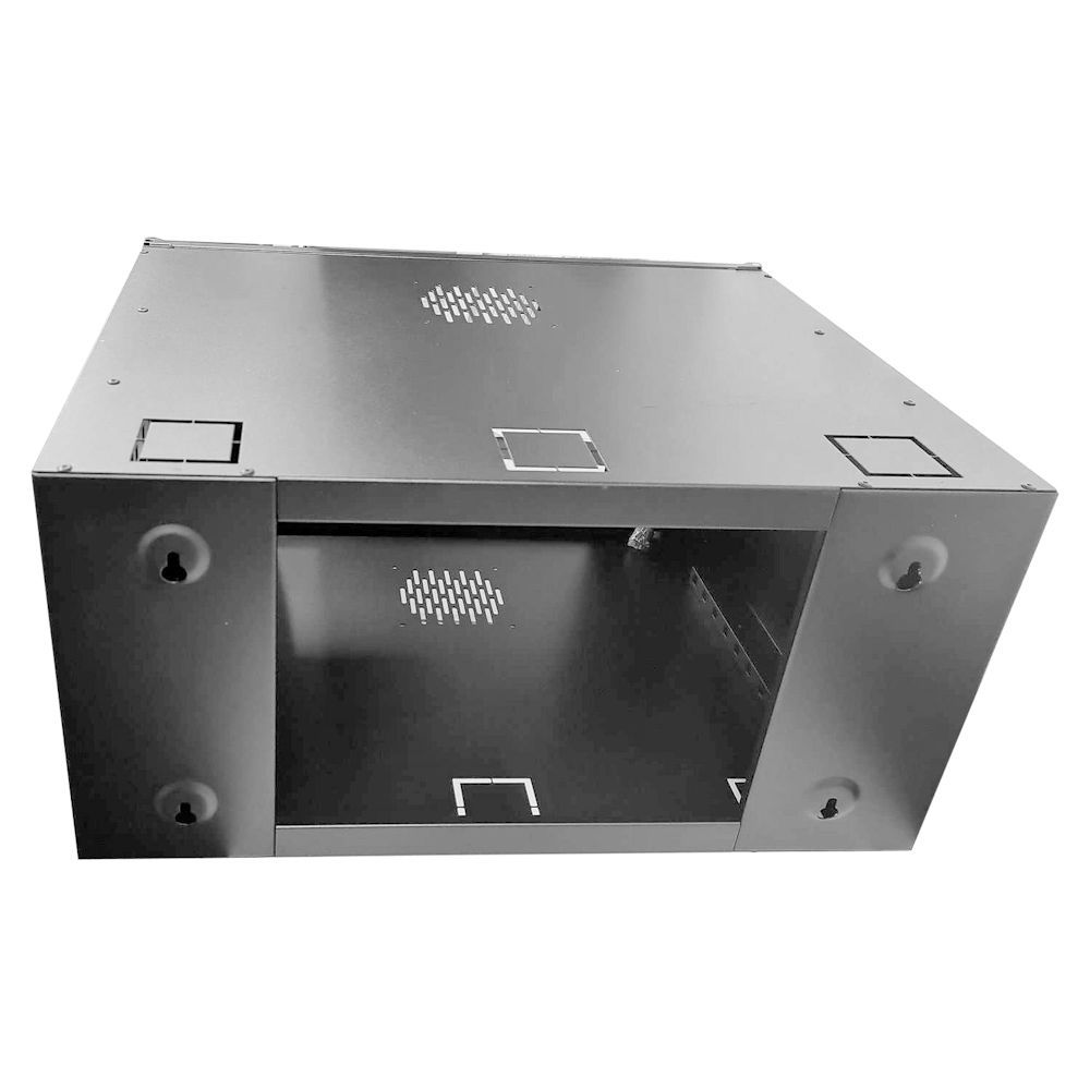 6U 19 Data Rack / Network Cabinet Fixed Front and Adjustable Rear 19 inch Rails 500mm Deep Black