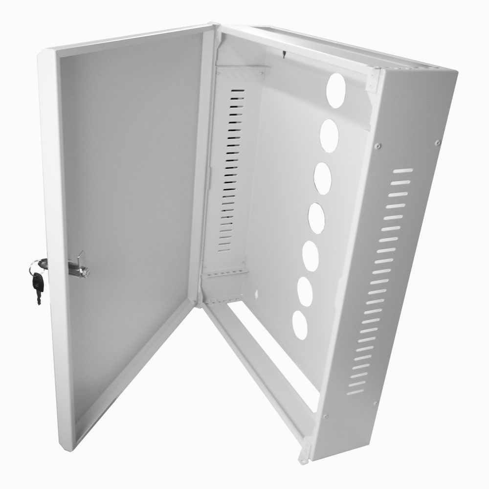 2U 19 Low Profile Vertical Wall Mount Network Cabinet 600 Style Light Grey