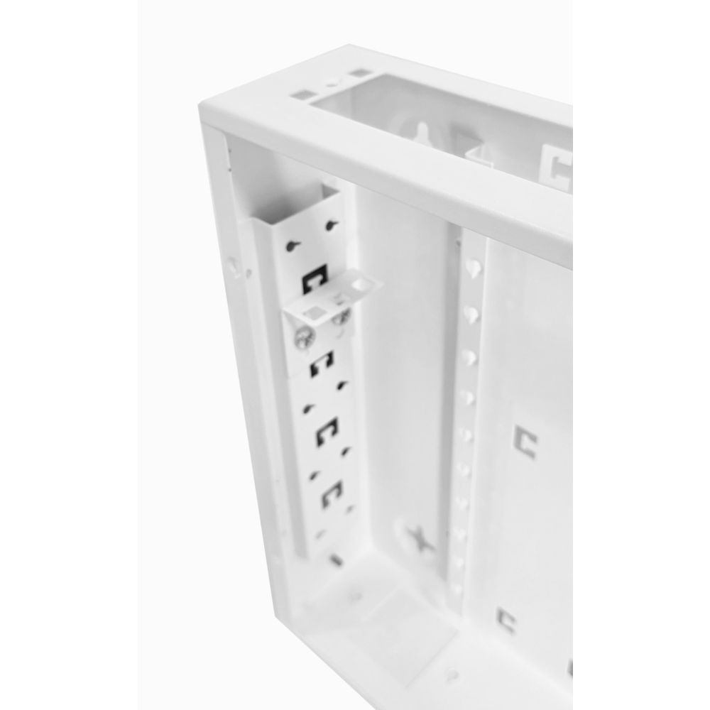 2x 22 Way Module Dins or 1u Wall Box-Universal Adjustable Enclosure-350 Style - White