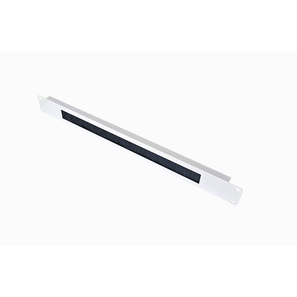 1U 19 inch Cable Tidy Brush Strip Panel - White