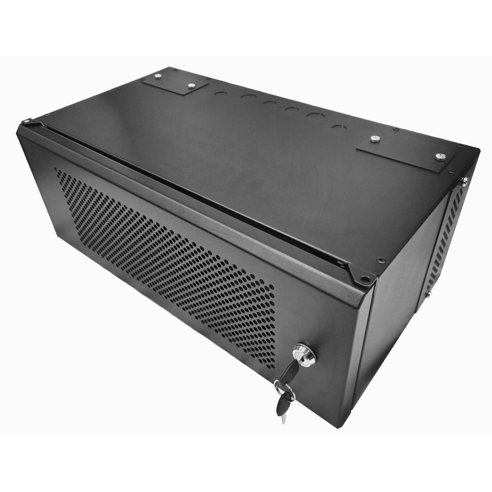 4U 19 inch Perforated Adjustable Data Cabinet Rack / Patching Network Cabinet 300mm Deep Black