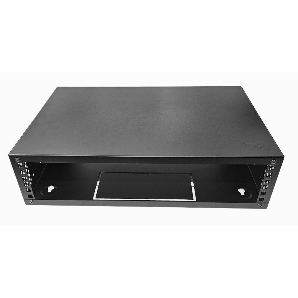 2u Desktop/Wall Mount - 350mm Deep-Flat Pack Cabinet  - Black