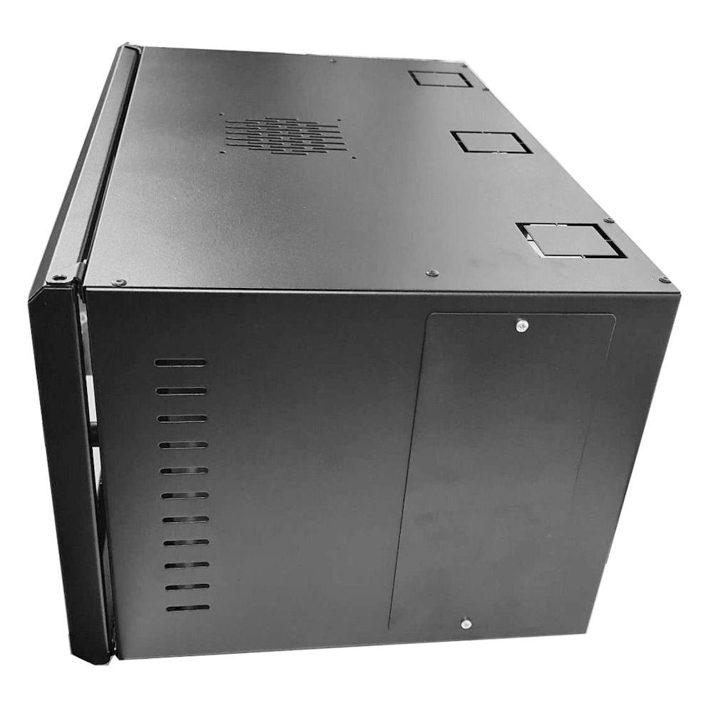 6U 19 Data Rack / Network Cabinet Fixed Front and Adjustable Rear 19 inch Rails 390mm Deep Black