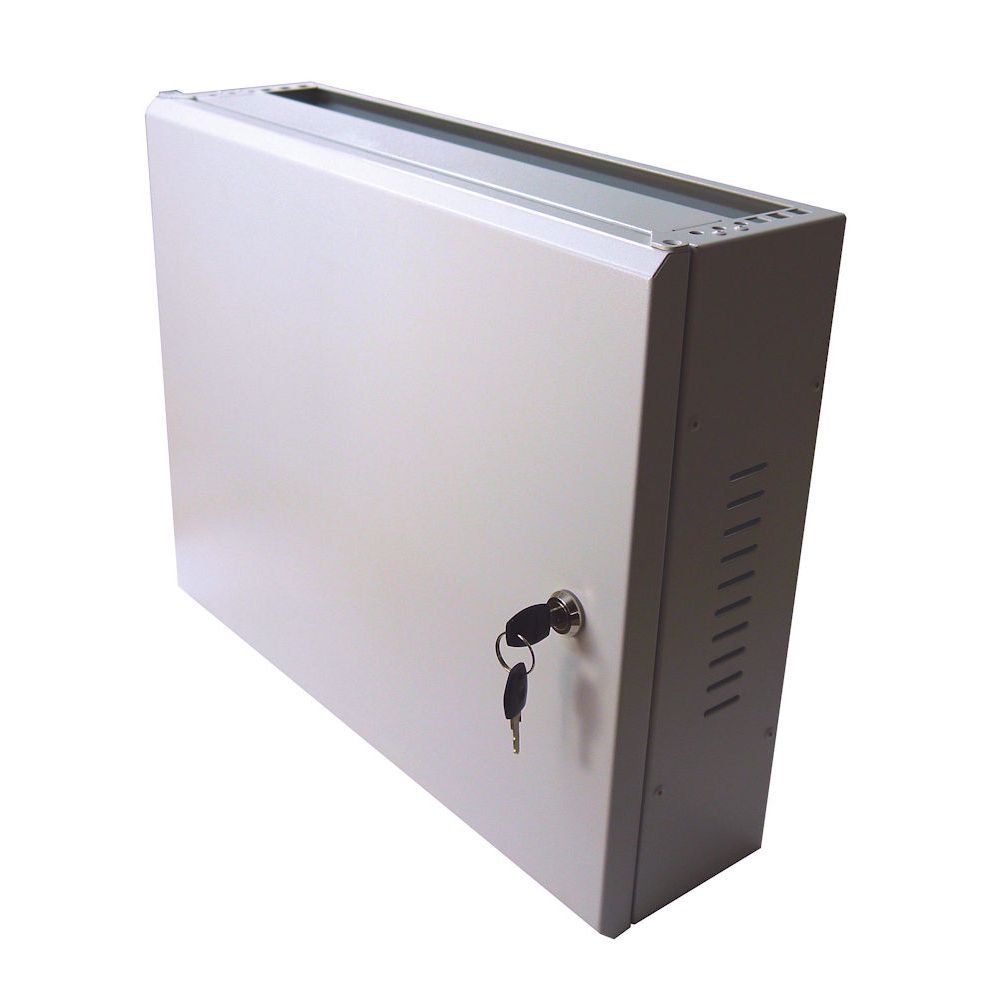 2U 19" Low Profile Vertical Wall Mount Network Cabinet 400 Style Light Grey