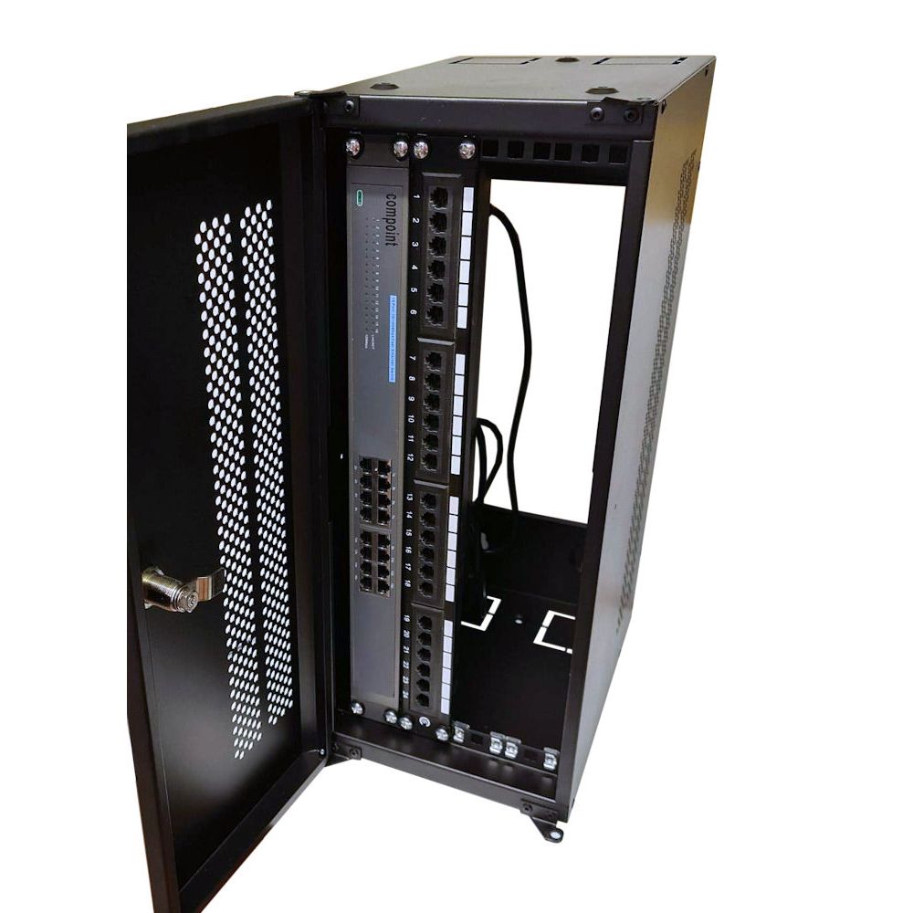 4U 19 inch Vertical Data Rack / Patching Network Cabinet 330mm Deep Black