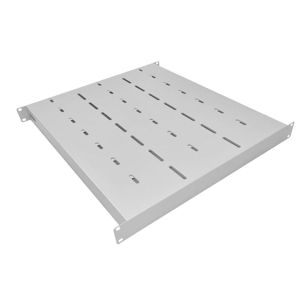 1U 19 inch Heavy Duty Adjustable Rack Mount Shelf(2 part) 550mm 900mm Light Grey