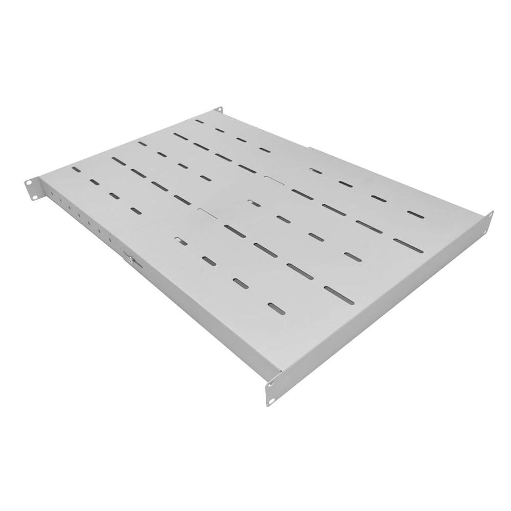 1U 19 inch Rack Mount Adjustable Depth Heavy Duty Shelf(2 part) 350mm 550mm Grey