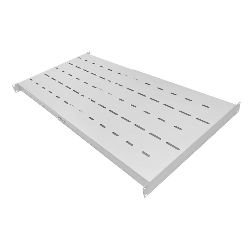 1U 19 inch Rack Mount Adjustable Depth Heavy Duty Shelf(2 part) 550mm 900mm Grey