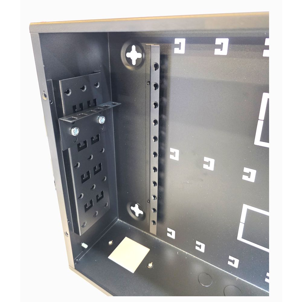 Universal Adjustable Enclosure - 2x 22 Way Module Dins / 2u Wall Box-350 Style - Black