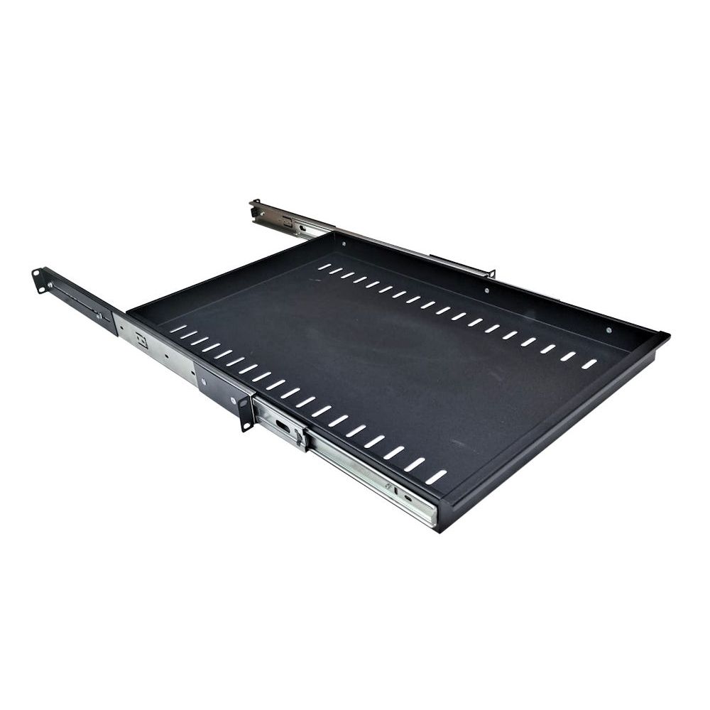 1U 19 inch Rack Mount Sliding Telescopic Shelf / Drawer 600mm Deep