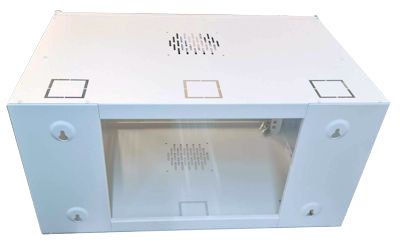 6U 19 Data Rack / Network Cabinet Fixed Front and Adjustable Rear 19 inch Rails 500mm Deep White