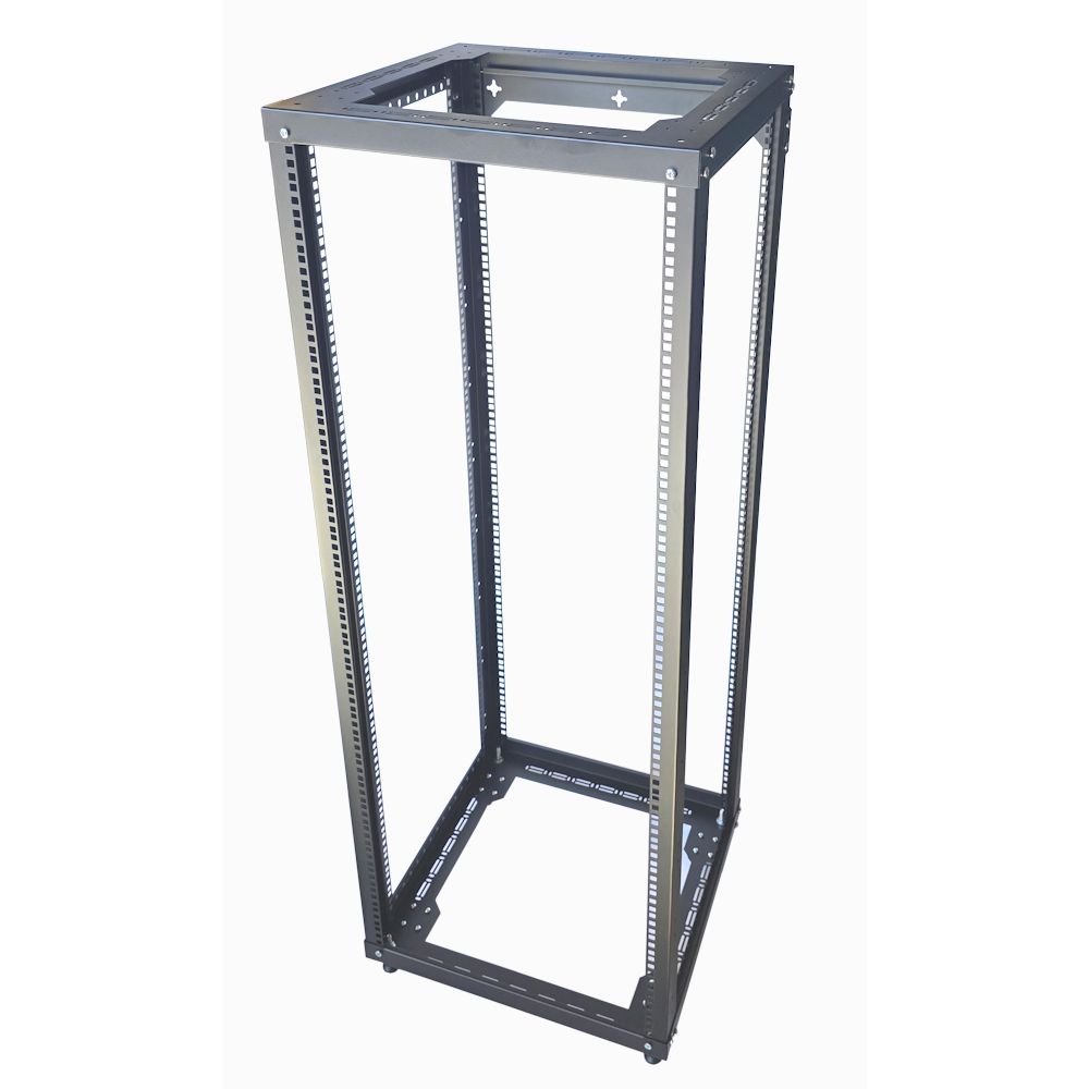 30u 4 Post Open Frame Rack - 19 inch - Heavy Duty - 500mm Deep - Black