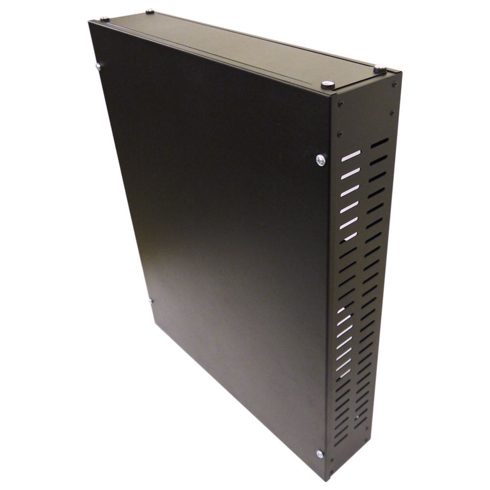 2u 19 inch Vertical Mount Wall Mount Enclosure- Cabinet - 600 style, Black