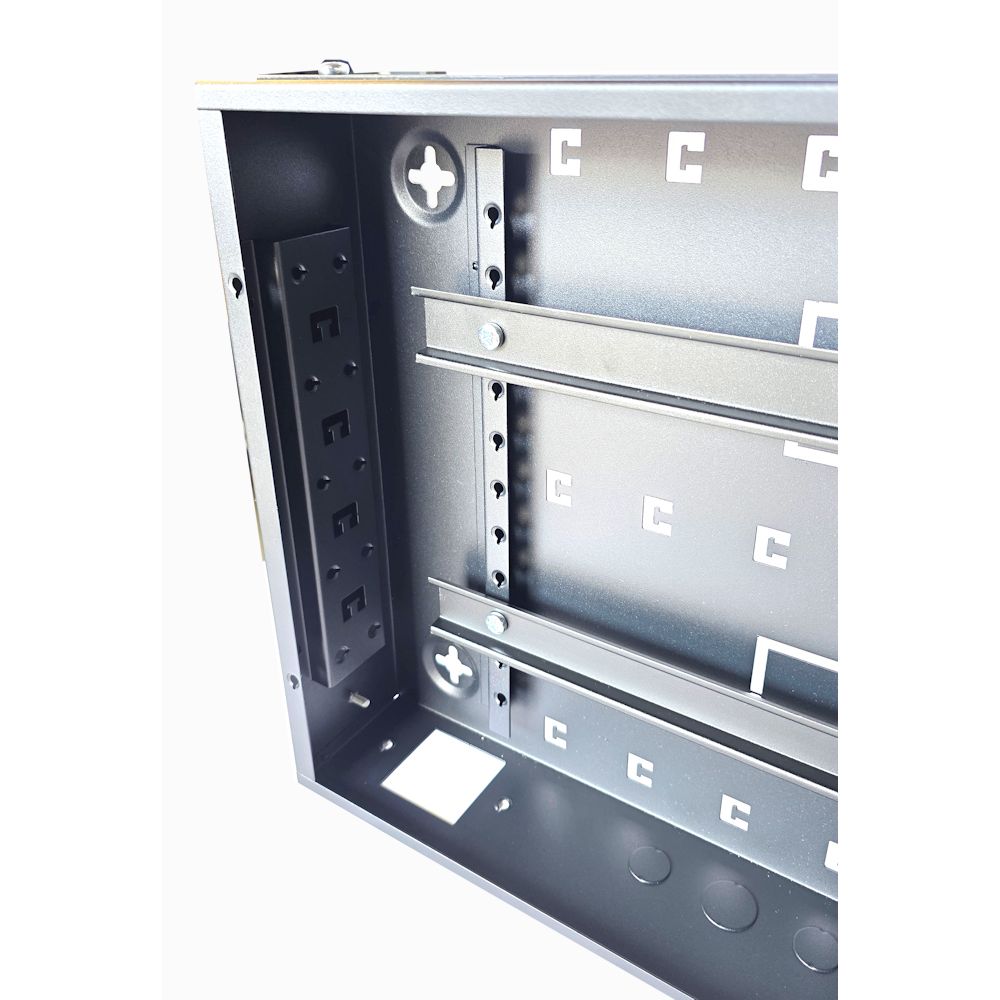 Universal Adjustable Enclosure - 2x 22 Way Module Dins / 1u Wall Box-350 Style - Black