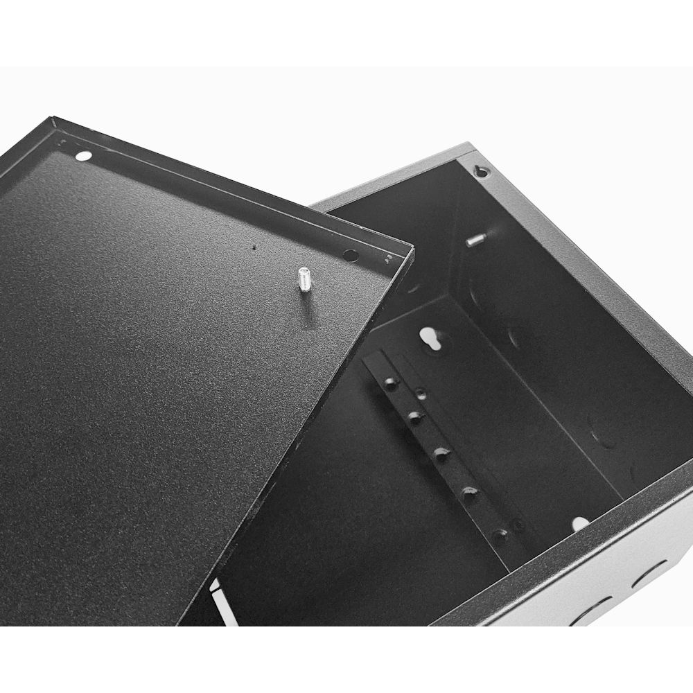 DIN Rail Metal Enclosure / Wall Cabinet-350 Style (2x 22 Module Dins)-Black
