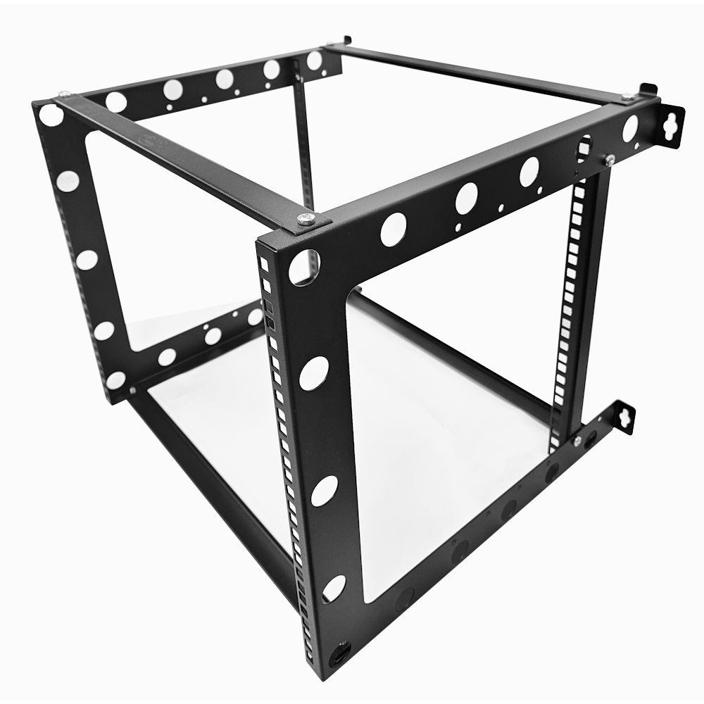 9U 19 inch 450mm Deep Internal Adjustable Rail for Open Wall Mount Frame Network/Data Rack -Black