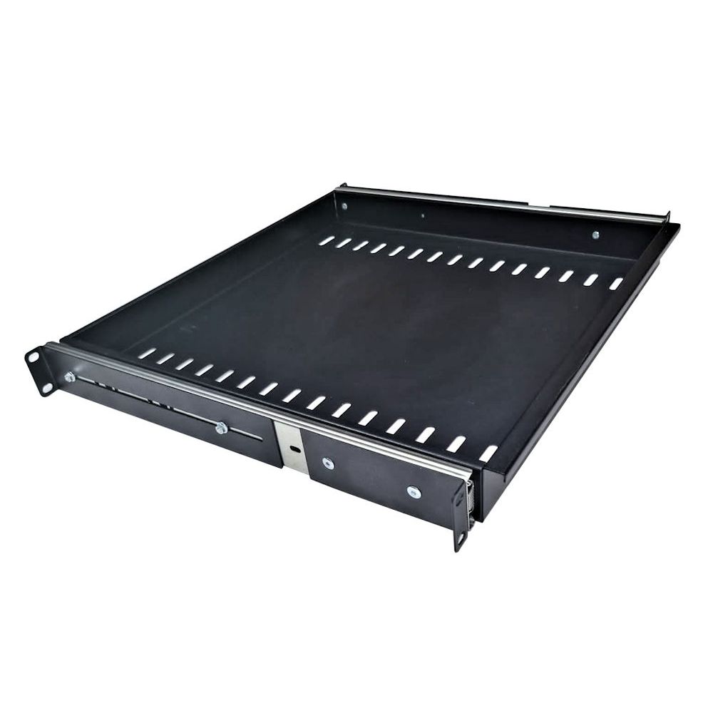 1U 19 inch Rack Mount Sliding Telescopic Shelf / Drawer 400mm Deep