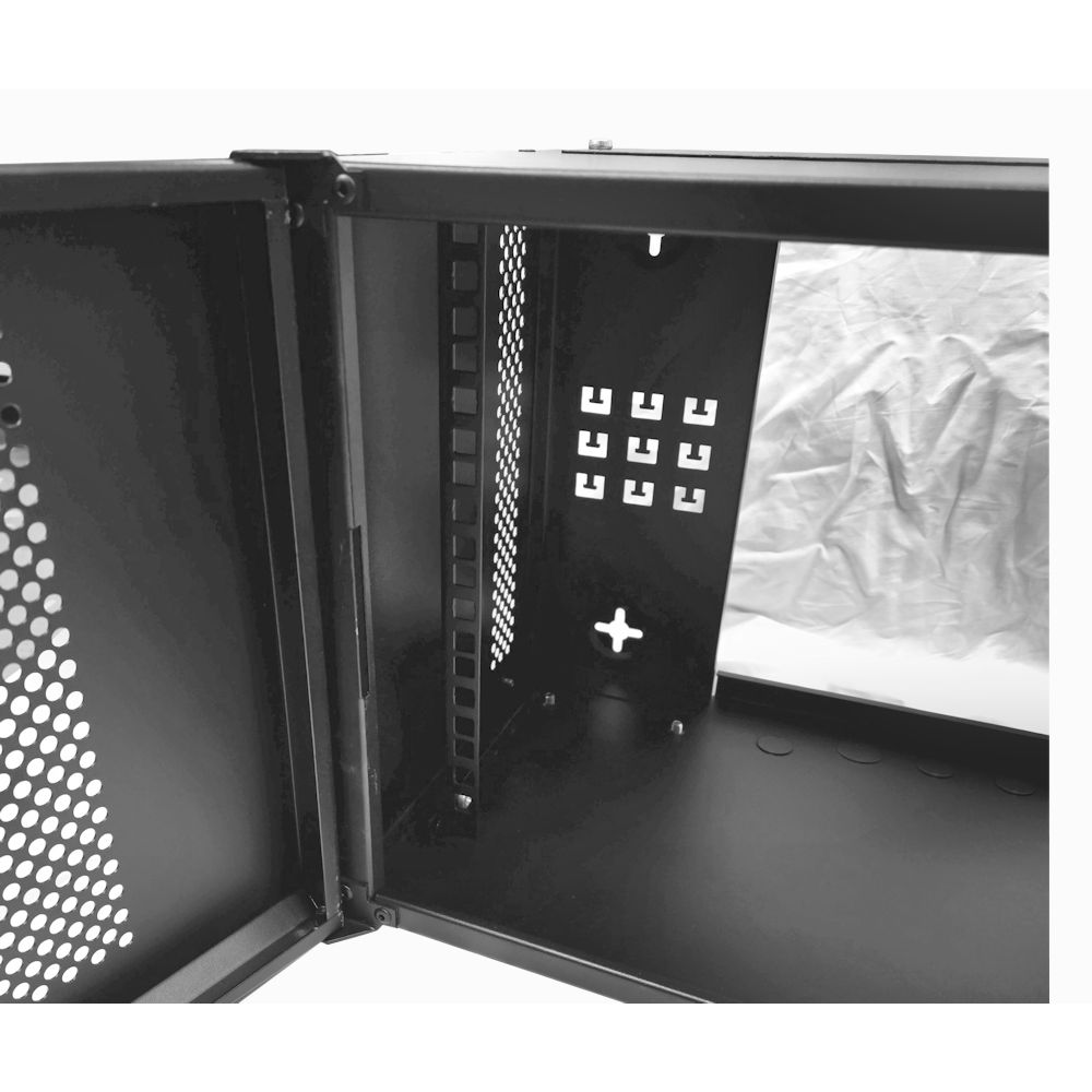 6U 19 inch Perforated Adjustable Data Cabinet Rack / Patching Network Cabinet 300mm Deep Black