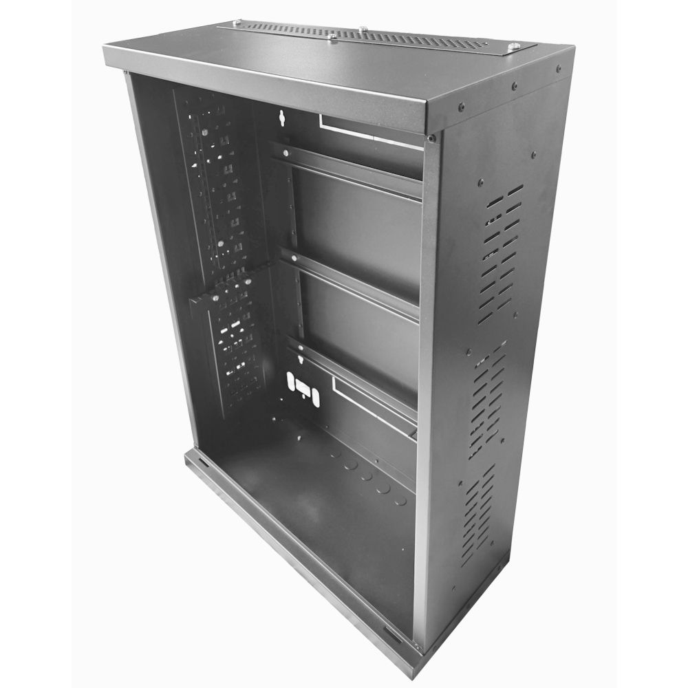 4U 19" Adjustable Low Profile Vertical Mount - Wall Mount Network / Server Cabinet 800mm Deep-Black