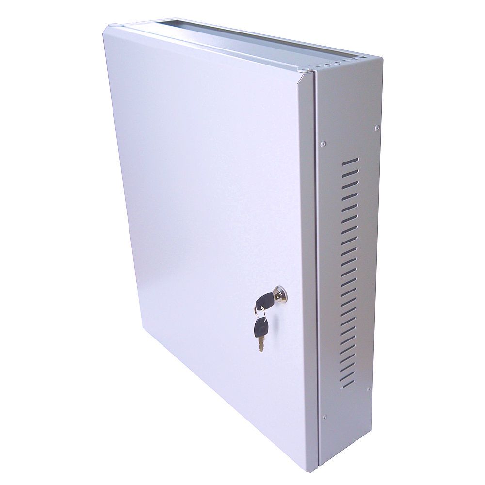 2U 19 Low Profile Vertical Wall Mount Network Cabinet 600 Style Light Grey