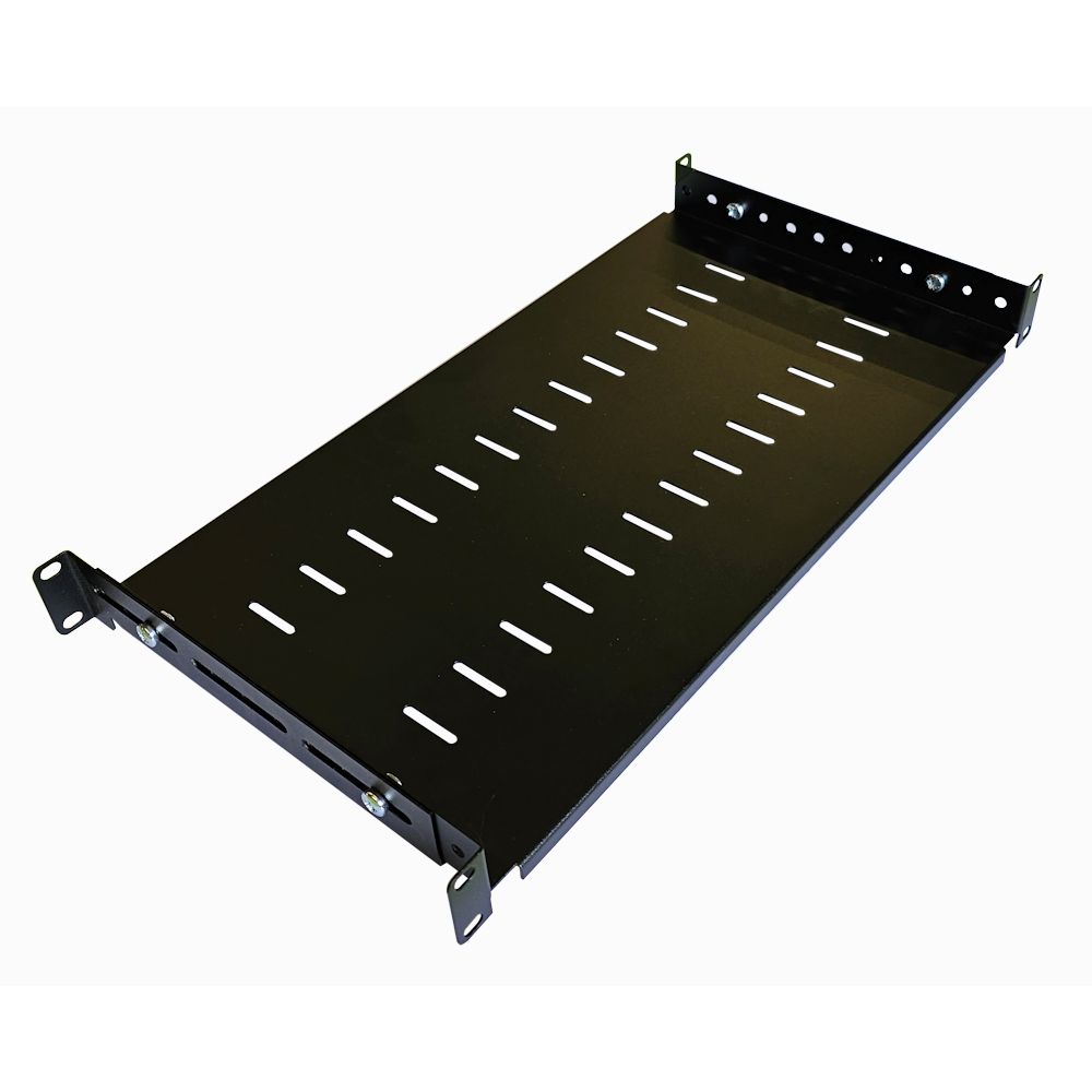 1U 19 inch Adjustable Rack Mount Shelf 250mm to 400mm