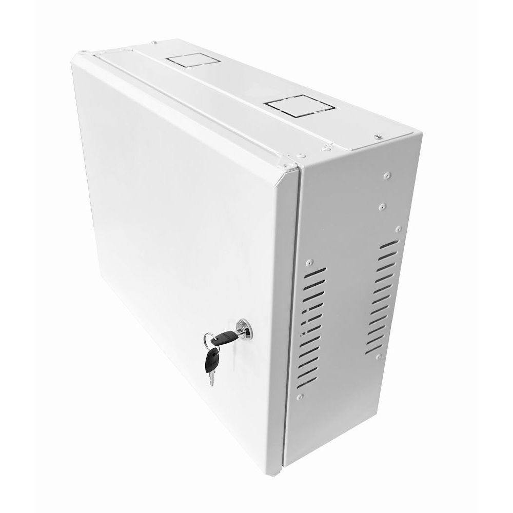 3U 19 Low Profile Vertical Wall Mount Network Cabinet 400 Style, White