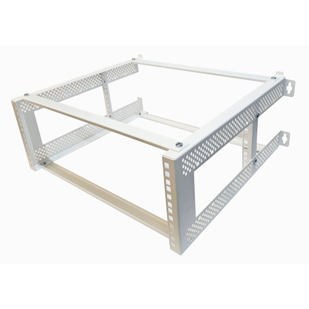 4U 19 inch 450mm Deep Internal Adjustable Rail for Open Wall Mount Frame Network/Data Rack -White