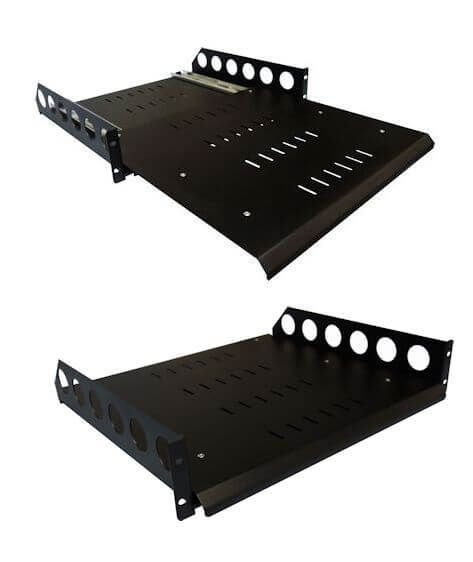 2U 19 inch Rack Mount Sliding Telescopic Shelf 400mm Deep